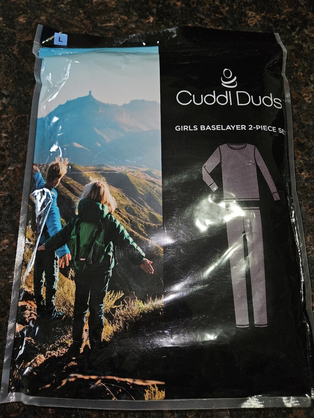 Cuddl Duds Girls Baselayer 2-Piece Set - Purple BRAND NEW Large